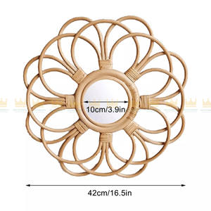 Espejo de ratán decorativo para el hogar, espejo de pared de ratán, espejo de decoración del hogar de ratán Vintage, encantador y nostálgico - Product Image 5