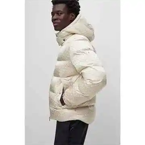 Men's Winter Canvas Puffer <b>Jacket</b> with Stand Collar <b>Waterproof</b> Quick Dry Custom Streetwear <b>Padded</b> Bubble Design Zipper Closure - Product Image 6