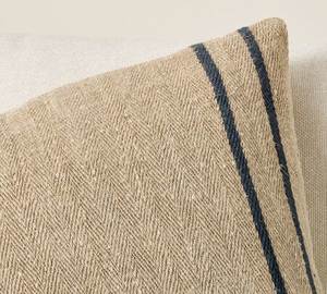 Indigo Striped Luxury Woven Cotton <b>Throw</b> <b>Pillow</b> with Zipper Closure Eco-Friendly & Breathable 400TC Removable & Washable 50x50cm - Product Image 4
