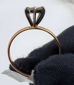 Elegante y Lujoso Anillo de Compromiso de Oro Sólido de 14k y 18k para Mujer con Diamante Natural Real de Corte Brillante, Anillo de Diamante de Terceros - Product Image 2