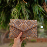 Sac à main élégant et tendance pour femme, fait main, écologique, durable, avec broderie perlée scintillante, grande capacité, fermeture éclair, portable