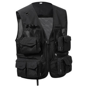 Prix de gros Gilet cargo multi-poches pour homme pour le camping la randonnée Gilet respirant sans manches multi-poches personnalisé - Product Image 3