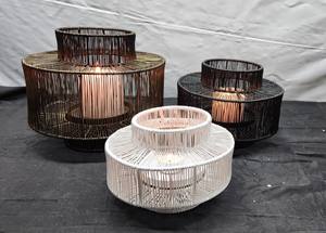 Portavelas de Metal de hierro de diseño clásico hecho a mano, colgante alto, acabado en polvo blanco de latón negro para el hogar, Navidad - Product Image 2