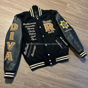 Veste universitaire d'hiver pour homme, nouvelle conception personnalisée 2024, avec col montant, motif lettres, tissu en laine - respirante et personnalisable - Product Image 1