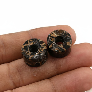 High Quality Natural <b>Black</b> Copper Quartz Smooth Rondelle 14x8mm 5mm Hole High Polish Gemstone Beads Jewelry Wholesale Making - Product Image 5