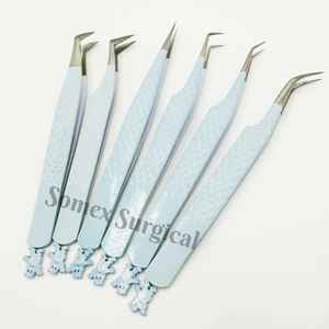 Pinzas de Alta Calidad con Punta de Fibra para Pestañas, Acero Inoxidable y Almacenamiento de Múltiples Piezas, Pinzas para Injerto de Pestañas - Product Image 5