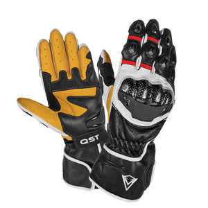 Gants de course de moto en cuir Gauntlet personnalisé Gants de course de moto en cuir Gants de moto en fibre de carbone - Product Image 1