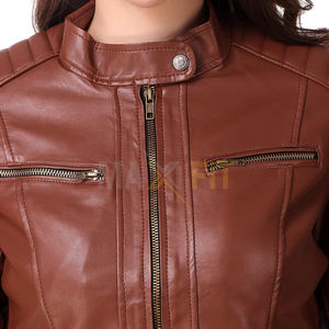 MAXFIT ENTERPRISES-Chaqueta de cuero liso para mujer y niña, diseño personalizado, tela estampada, cuero PU - Product Image 5