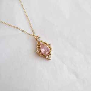 Elegant Rose Quartz <b>Pendant</b> 925 Sterling Silver 14K Gold Plated Handmade Jewelry Gift For Her - Product Image 1