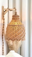 Abat-jour en macramé populaire suspendu couvercle de lumière suspendue, abat-jour de lustre de décoration tissé à la main pour la décoration intérieure moderne