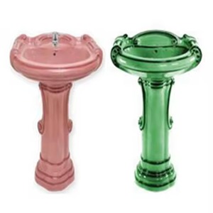 Lavabo sur pied en céramique rustique de qualité supérieure, ensemble de salle de bain résistant aux taches pour hôpital Villa Direct India - Product Image 6