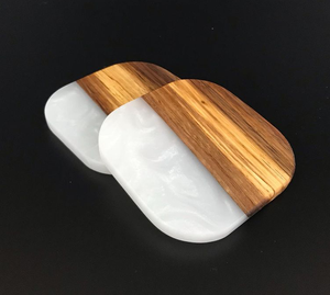 Decorative Glossy Resin & Wooden Coasters Best Selling 100% Natural Wood Made Serving Coasters for Luxury Home Table Decor Mats - Product Image 2