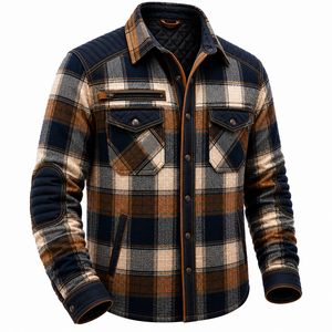 Blank Women's Winter Motorcycle <b>Flannel</b> Shirt Plaid Protective Riding <b>Jacket</b> Quilted Lining Double Pocket Biker Outdoor - Product Image 3