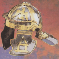 Réplique de casque médiéval italique impérial, artisanale, en fer/acier doux découpé, armure incrustée d'émail, épaisseur 18 jauges, pour films et séries TV