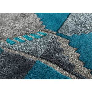 Linear Blue <b>Hand</b> <b>Tufted</b> Wool & Viscose <b>Rug</b> Abstract Pattern for Home Use-Tnq-4824 - Product Image 3
