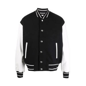 Varsity <b>Jacket</b> Best Quality Custom Wool Body Leather Sleeves Varsity <b>Jackets</b> for Men DDP Shipping - Product Image 6