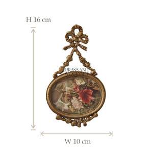 Cadre mural triple portrait en laiton antique décor mural vintage fait à la main décoration en laiton classique plaqué or - Product Image 4