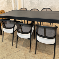 Chaise de salle à manger en rotin français de luxe, structure en chêne massif, style nordique moderne, siège rembourré, marque Sukavina, garantie 3 ans, maison, hôtel