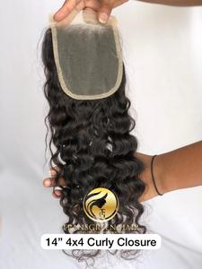 Exportation 100% de vison cambodgien de haute qualité Temple indien vierge 14 ''4x4 HD fermetures bouclées naturelles extensions de cheveux humains crus doux - Product Image 5