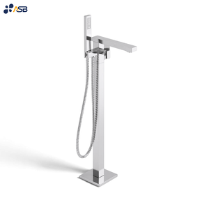 Keran mandi berdiri bebas persegi, keran pengisi mandi dengan fungsi tunggal, keran Pancuran Tangan Hotel bersertifikat kuningan bebas timbal bebas lantai berdiri bebas - Product Image 1