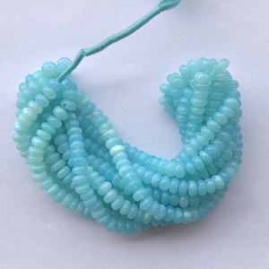 4mm 6mm 8mm 10mm Ombre naturelle pérou bleu opale lisse rondelles pierres précieuses perles brin prix de gros fabricant fabrication de bijoux - Product Image 1