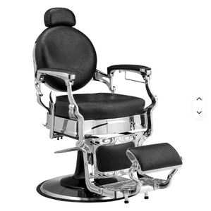 Fauteuil de barbier vintage robuste de qualité supérieure, hydraulique avec appui-tête, rotation à 360° ° Rotatif, 700 lb - Product Image 1