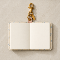 LABON Carnet A7 personnalisé avec porte-clés, couverture crème, motif « Ne me quitte pas », texte doré, breloque de sac, cadeau, mini-carnet OEM ODM