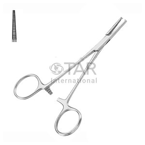 Halsted Mosquito Hemostatic Forceps 1x2 Dientes Rectos 14,0 cm Fórceps quirúrgicos de alta calidad instrumentos médicos vasculares arteriales - Product Image 1