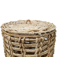 Grand panier de rangement personnalisé, organisateur de motifs ronds tissés en banane artisanale naturelle pour la décoration intérieure