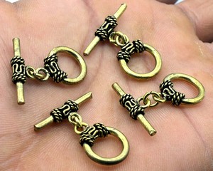 14X24MM Bali <b>Toggle</b> Clasp Antique Silver Plated Antique Gold Plated Antique Copper 18k Gold Plated Jewelry Making Clasp B559 - Product Image 4