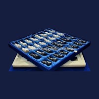 Jeu d'échecs en pierre de marbre de luxe Hot Export Quty avec Veet Box pour la décoration intérieure Cadeaux et jeux