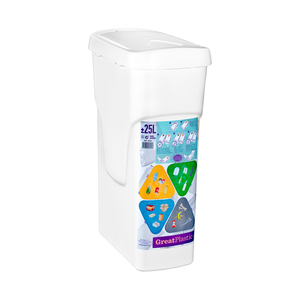 Cestino per rifiuti bianco ecologico da 25 litri (Plastic 3060) - Product Image 1