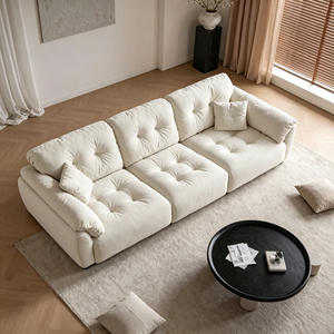 Sofá Moderno de Tela de Tres Plazas con Respaldo Acolchado y Brazos Acolchados para Sala de Estar - Product Image 2