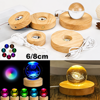 Lampes décoratives de bureau en bois, base de lampe de nuit, lampe LED USB RGB, support d'affichage, porte-lampes, ornement artistique