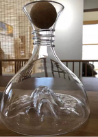 En stock, Offre Spéciale : Ensemble de carafe à vin en verre cristal créative et artisanale de la marque DLT, avec carafe à fond en forme de montagne, pour la maison