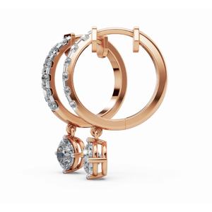 ต่างหูห่วงเพชรทรงกลมเรืองแสงของจักรวาล9 KT 14 KT 18 KT เครื่องประดับปลูกในห้องปฏิบัติการทองคำขายส่ง B2B - Product Image 2