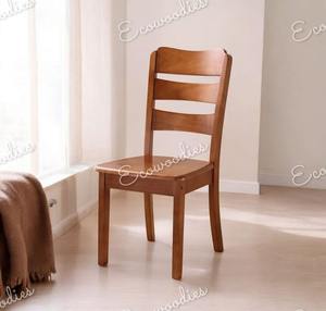 Chaise de salle à manger moderne en bois naturel Chaise confortable en bois massif pour salle à manger Chambre parc et villa - Product Image 2