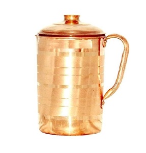 Rustic Handmade Copper Water Pitcher Vintage Antique Style Copper <b>Jug</b> for Home Kitchen Dining Table Water Serving and Decoration - Product Image 5