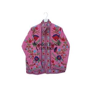 ผ้าห่มควิลท์ลายซูซานีอินเดียทำมือ ผ้ากำมะหยี่ลายทาง ระบายอากาศได้ดี เป็นมิตรกับสิ่งแวดล้อม ใช้ได้สองด้าน ไส้ใยฝ้าย สำหรับฤดูหนาว สไตล์ชาติพันธุ์ - Product Image 3