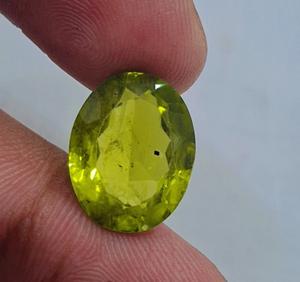 Piedra de corte de peridoto natural, fabricación de piedras preciosas sueltas para joyería, joyería hecha a mano de forma ovalada - Product Image 2