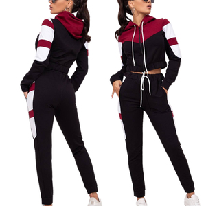 Conjunto Deportivo de Invierno de 2 Piezas para Mujer, Sudadera con Capucha y Pantalones Deportivos, 100% Algodón, Color Sólido, con Logotipo Personalizado - Product Image 6