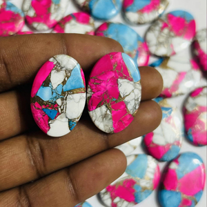 พลอยธรรมชาติขัดและหลวมทำจากทองแดงเทอร์ควอยส์พลอยสีฟ้า - Product Image 1