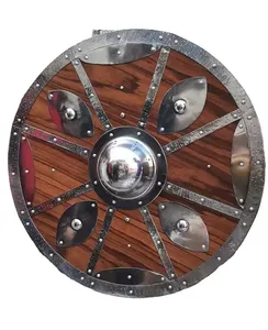 Escudo vikingo medieval redondo rojo en alta calidad elegante escudo vikingo para Escudo de batalla para uso en decoración del hogar en moq bajo - Product Image 5