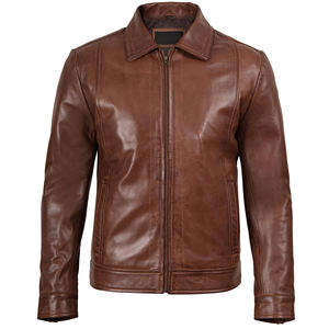 Chaqueta de Cuero de Piel de Oveja de Alta Calidad para Hombre, Logotipo Personalizado, Invierno, Resistente al Viento e Impermeable, Chaquetas Casuales de Moda - Product Image 4