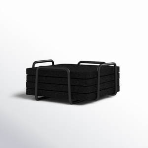 Support en métal durable avec sous-verres en marbre Look parfait pour une tasse à thé ou une tasse à café Utilisation en cuisine aspect noyer pour hôtel et centre de villégiature - Product Image 3