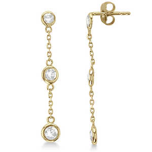 Pendientes de Oro Amarillo de 14K con Diamantes Engastados en Bisel, 0.33ct, Colgantes - Product Image 2