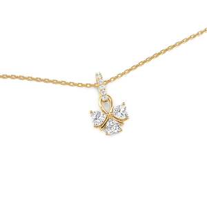 สร้อยคอ Jeulia ชุบทองรูปใบโคลเวอร์อินฟินิตี้ประดับเพชรและมุก - Product Image 2