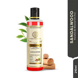 Aceite de masaje de sándalo natural Khadi 210ml (Paraben & Minreal Oil Free) - Product Image 2