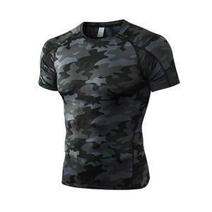 2024 New Arrival Plus Size Breathable Workout Shirts Knitted <b>Compression</b> Half Sleeve with Plain Print in Polyester Fabric - Product Image 3