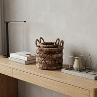 Ensemble de paniers de rangement en écorce de bananier naturelle, empilables, avec poignée en anneau arqué, pots cylindriques, pour décoration artistique de pièce et artisanat